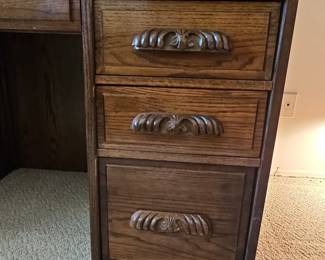 Antique Oak S-Curve Roll Top Desk