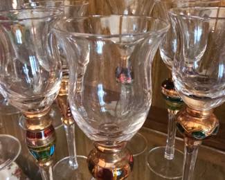 Artland Splendor Collection Handcrafted Cordial Jewel Stems Glasses