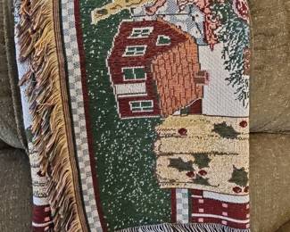 Christmas Woven Tapestry Throw Blanket