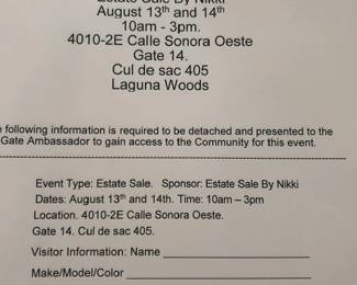 Gate clearance form.