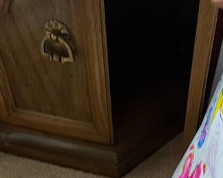 Wood End Table With Cabinet