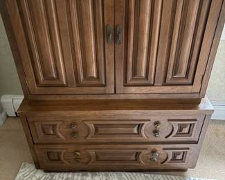 Men's Armoire Solid Wood 3 Drawers inside top, 2 below