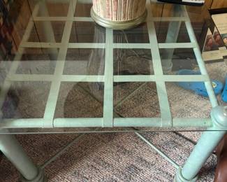 Glass Iron End Table