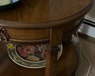 Round Wood End Table