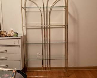 Metal brass shelving unit