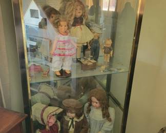 Vintage Brass Curio Cabinet 