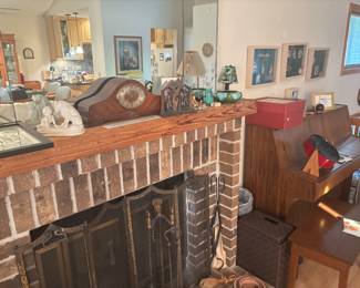 Antique Mantle Clock and Kinck Knacks