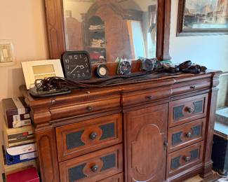 Leather Accented Dresser