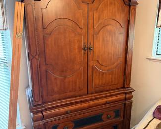 Leather Accented Armoire