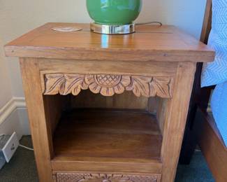 Mexican wood carved side tables. $150 each. (Paid $300ea in 2021)
