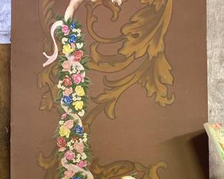 An amazing cherubs on canvas   There are two measuring approx 4-5 feet by 15+ feet high 