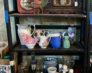  Integer/ antique clocks and ceramics 