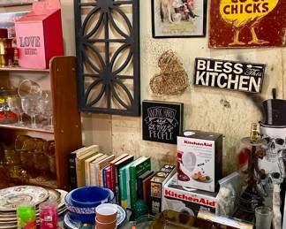 Cookbooks and home decor