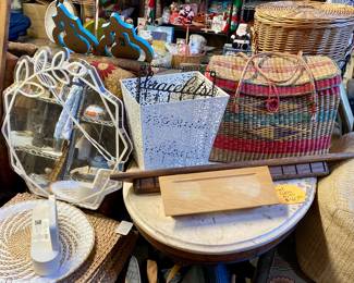 Baskets, light up mirror 