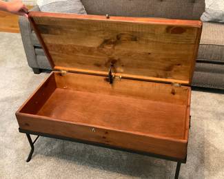 Rustic Wood Lift-Top Storage Coffee Table