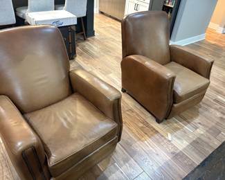 Brown Leather Recliners. Will sell ahead of sale.