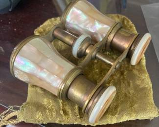 Antique brass and Pearl French Opera Glasses