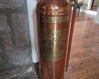 Vintage copper & brass fire extinguisher