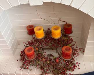 Floral piece with candles