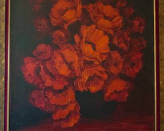1960S FLORAL OIL PAINTING