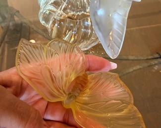 ORIGINAL LALIQUE SAFFRON CRYSTAL BUTTERFLY