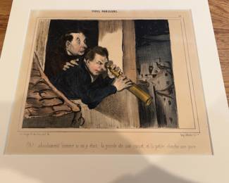 12x13 Honor Daumier HandColored Lithograph Oh absolument Matted