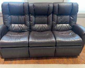77x32x42 IMG Comfort Motorized Dark Brown Leather Power Reclining Sofa