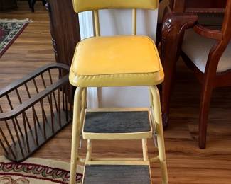 Yellow Metal Step Stool Chair