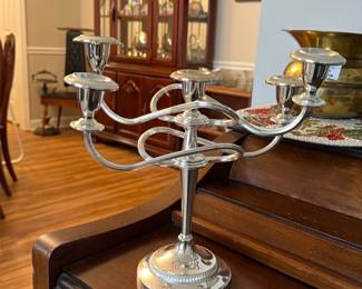 Silverplate 5-Arm Candelabra