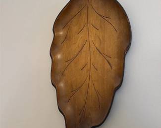Carved Wooden Leaf Wall Plaque