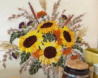Framed Sunflower Embroidery