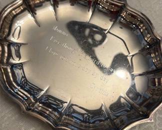 Engraved Silver Plated Dish