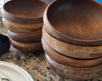 Hand-Turned Wooden Bowl Set (8)