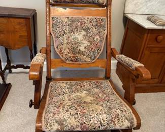 Oak Upholstered rocking chair