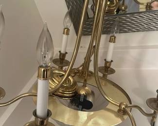 Brass Five-Arm Chandelier