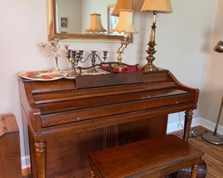 Mahogany Upright Piano w/ Bench