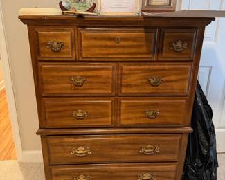 Wooden Highboy Dresser
