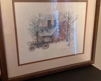 Framed Winter Street Scene Print