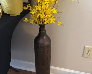 Tall Bronze Floor Vase
