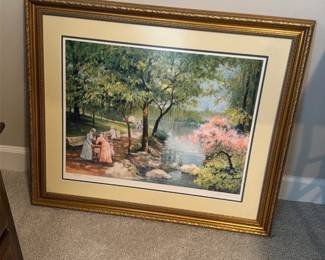 Signed Lake Scene Framed Print