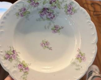 Austria Porcelain Floral Rim Soup Bowl
