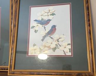 Framed Bird Print with Matting