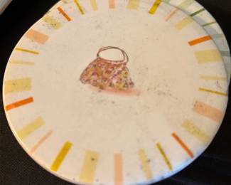 Hand-Painted Ceramic Coaster Set (4)