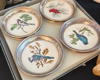 Abington Silverplate Bird Coasters