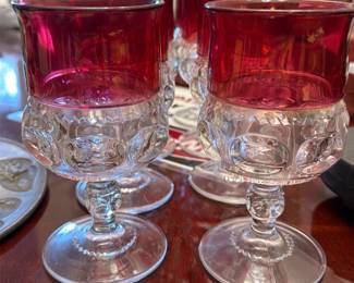 Ruby Flash Stemmed Goblet Set (8)