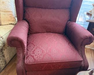 Burgundy Wingback Accent Chair