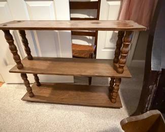 Walnut Finish Three-Tier Shelf