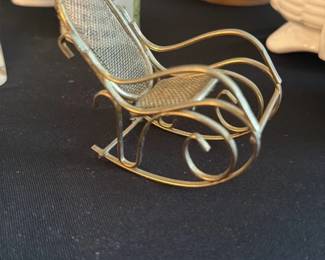 Brass Miniature Rocking Chair