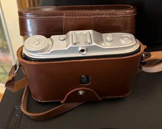 Film Camera in Brown Case