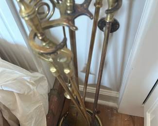 Brass Fireplace Tool Set